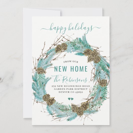 Nieuw huis Prettige Feestdagen verhuizing Aankondiging (Voorkant)