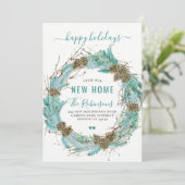 Nieuw huis Prettige Feestdagen verhuizing Aankondiging (Staand voorkant)