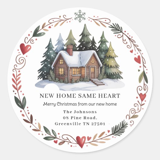 Nieuw Huis Retouradres Kerst sticker (Voorkant)