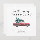 Nieuw Huis  Rode Auto Kerstboom Bewegen Aankondiging (Voorkant / Achterkant)