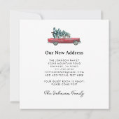 Nieuw Huis  Rode Auto Kerstboom Bewegen Aankondiging (Achterkant)