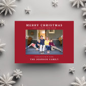 Nieuw huis rode vrolijk kerstfeest foto kerstkaart