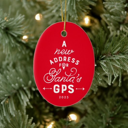 Nieuw huis schattig rood een foto kerst keramisch ornament (Boom)