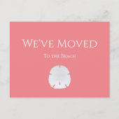 Nieuw Huis Strand Zanddollar Roze Aankondiging Briefkaart (Voorkant)