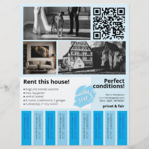Nieuw huis te huur - stroken afscheuren flyer