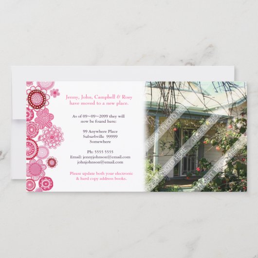 Nieuw huis Thuisadres Update Fotocard Aankondiging (Voorkant)