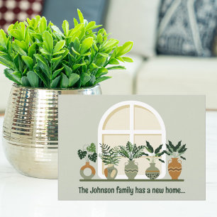 Nieuw huis trendy planten op vensterbank modern ve aankondiging