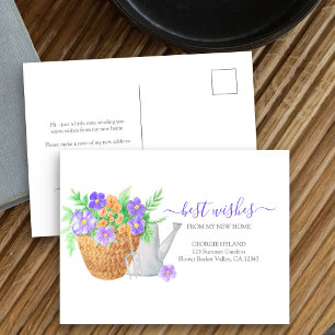 Nieuw Huis Tuin Bloem Planten Verhuisbericht Briefkaart