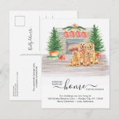 Nieuw Huis Vakantie Goud Retriever Hond Verhuizing Aankondigingskaart (Voorkant / Achterkant)