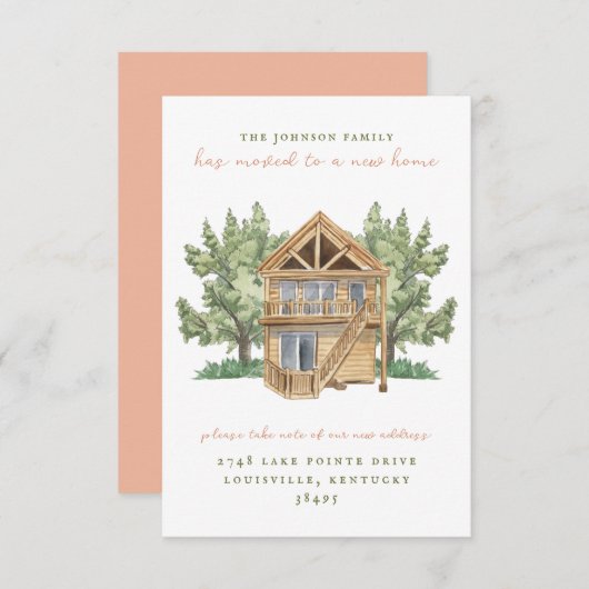 Nieuw huis verhuisbericht kaart (Voorkant / Achterkant)