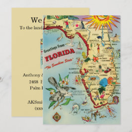 Nieuw huis - verhuisberichtkaart Florida Kaart