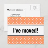 Nieuw huis verhuizen briefkaart koraal en witte po (Voorkant / Achterkant)