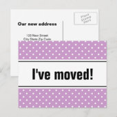 Nieuw huis verhuizen briefkaart lavendel paarse po (Voorkant / Achterkant)