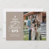 Nieuw huis vier foto beige kerst feestdagenkaart (Voorkant)