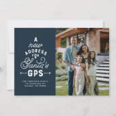 Nieuw huis vier foto marineblauw Kerstmis Feestdagenkaart (Voorkant)