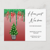 Nieuw huis voor de Feestdagen Adresaankondiging Briefkaart (Voorkant)