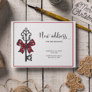 Nieuw huis voor de Feestdagen Adresaankondiging Briefkaart