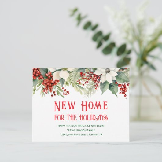 Nieuw huis voor de Feestdagen die naar huis verhui Briefkaart (Staand voorkant)