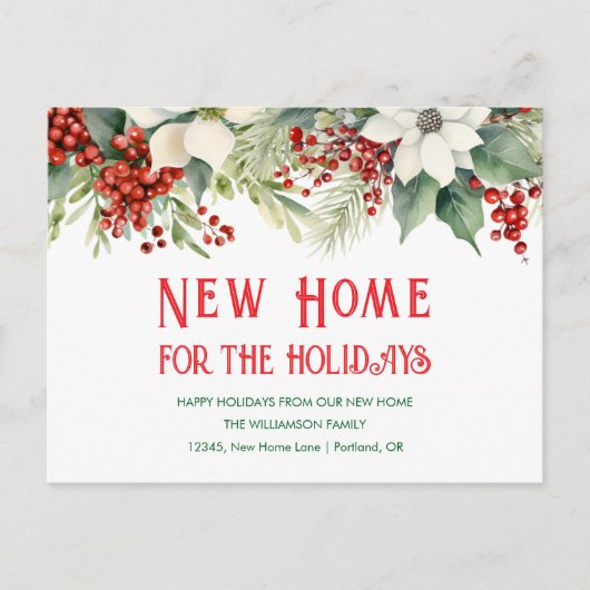 Nieuw huis voor de Feestdagen die naar huis verhui Briefkaart (Voorkant)