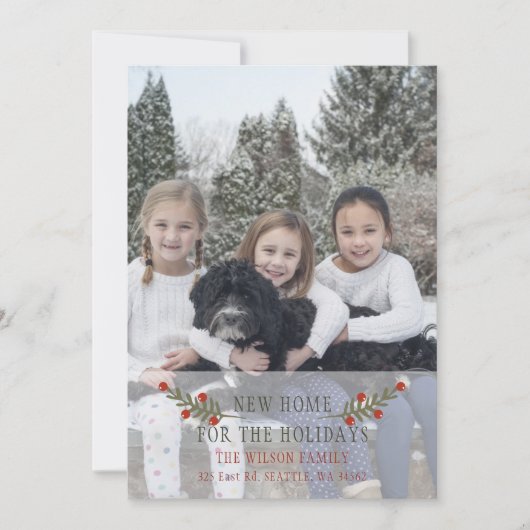 Nieuw huis voor de Feestdagen Foto aankondiging (Voorkant)