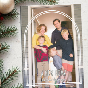 Nieuw huis voor de Feestdagen kerst verhuizen Feestdagenkaart