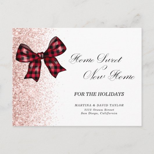 Nieuw huis voor de Feestdagen Kerstaankondiging Briefkaart (Voorkant)