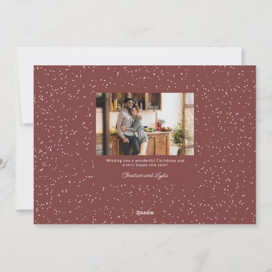 Nieuw huis voor de feestdagen Maroon Christmas Mov Feestdagenkaart (Achterkant)