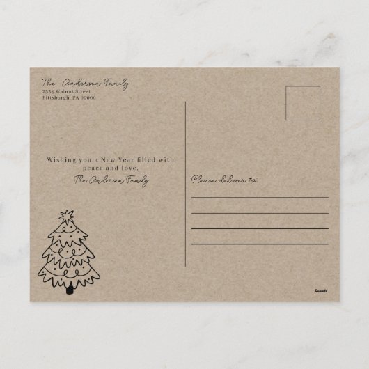 Nieuw huis voor de Feestdagen Rustic Kraft (Achterkant)