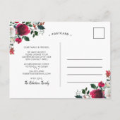 Nieuw huis voor de Feestdagen Winter Bloemen Beweg Aankondigingskaart (Achterkant)