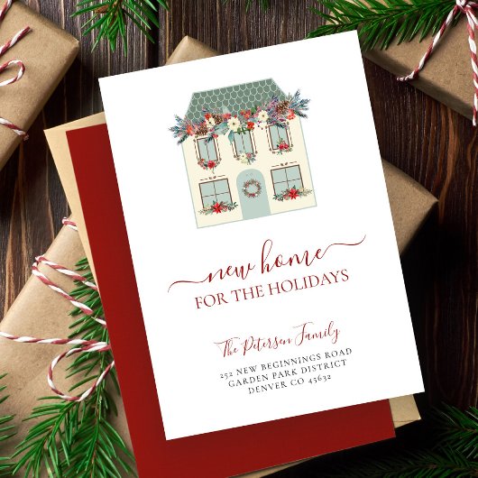 Nieuw huis voor de kerstvakantie verhuizen aankondiging