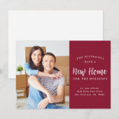 Nieuw huis voor Feestdagen Foto rood Verhuizen Aankondiging (Voorkant / Achterkant)