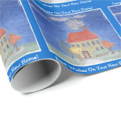 Nieuw huis voor huisverwarming cadeaupapier (Rol Hoek)