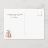 Nieuw huis voor kerstcadeautjes aankondigingskaart (Achterkant)
