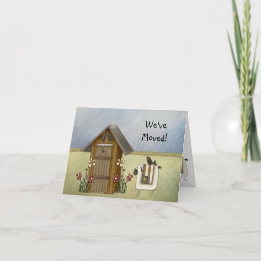 Nieuw huis We hebben Country Crows Outthouse verpl Aankondiging (Voorkant)