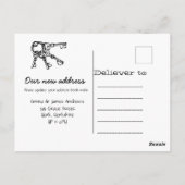 Nieuw huis We hebben de aankondiging verplaatst Briefkaart (Achterkant)