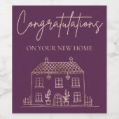 Nieuw huis wijnfleslabel wijn etiket (Enkel label)