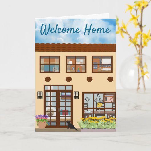 Nieuw huis Zuidwest Gefeliciteerd Kaart (Gele Bloem)