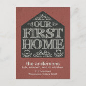 Nieuw huisadres aankondiging schoolbord (Voorkant)