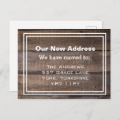 Nieuw huisadres rustieke verhuisaankondiging briefkaart (Voorkant / Achterkant)