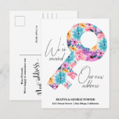 Nieuw huisadres, verhuisbericht briefkaart (Voorkant / Achterkant)