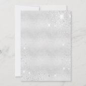 Nieuw huisadres zilverkleurige roos goudglitter aankondiging (Achterkant)