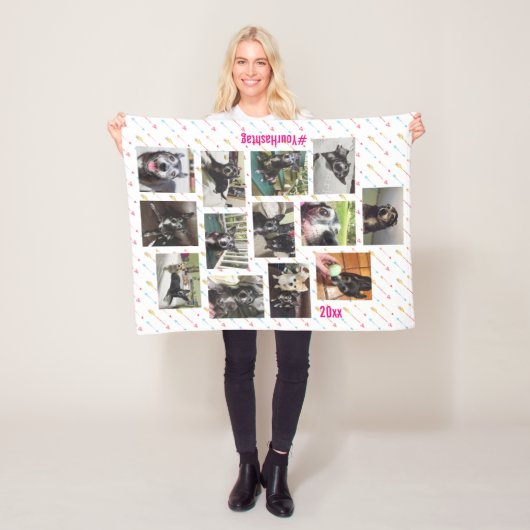 Nieuw Huisdier 🐶 of Baby Foto 👶 Collage geperson Fleece Deken (In situ)