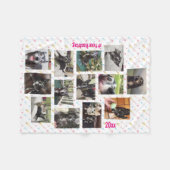 Nieuw Huisdier 🐶 of Baby Foto 👶 Collage geperson Fleece Deken (Voorkant (Horizontaal))