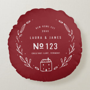 Nieuw huishand getrokken bloemenontwerp rond kussen