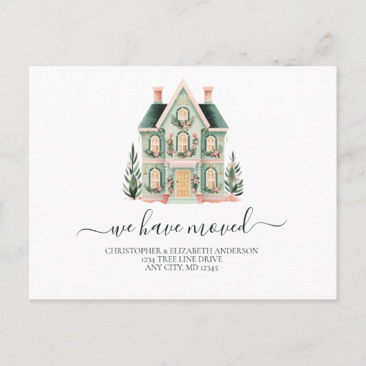 Nieuw huisscript verplaatsen aankondigingskaart (Voorkant)