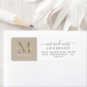 Nieuw Huwelijk Monogram Mr Mevrouw Retouradres Lab Etiket (Insitu)