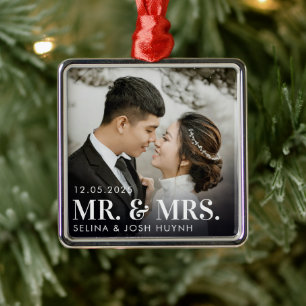 Nieuw Huwelijk Mr & Mrs Premium Square Ornament