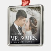 Nieuw Huwelijk Mr & Mrs Premium Square Ornament (Links)