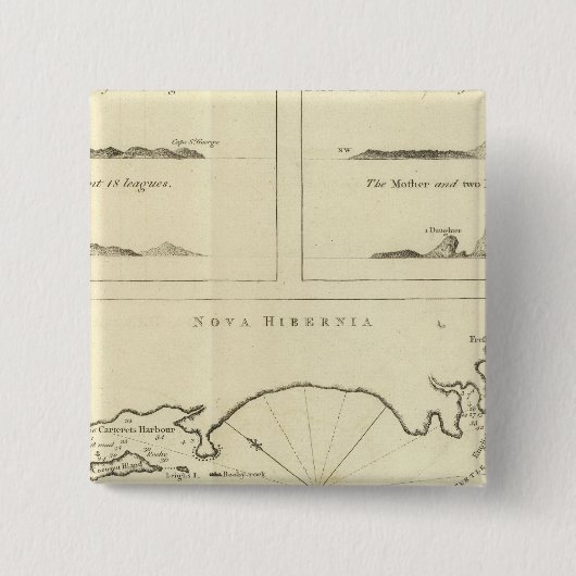 Nieuw-Ierland Vierkante Button 5,1 Cm (Voorkant)