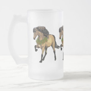 Nieuw-IJslandse paard Kerstmis Matglas Bierpul